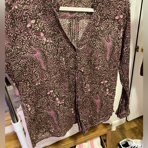 Eddie Bauer Pink and Brown Blouse - Picture 4 of 7